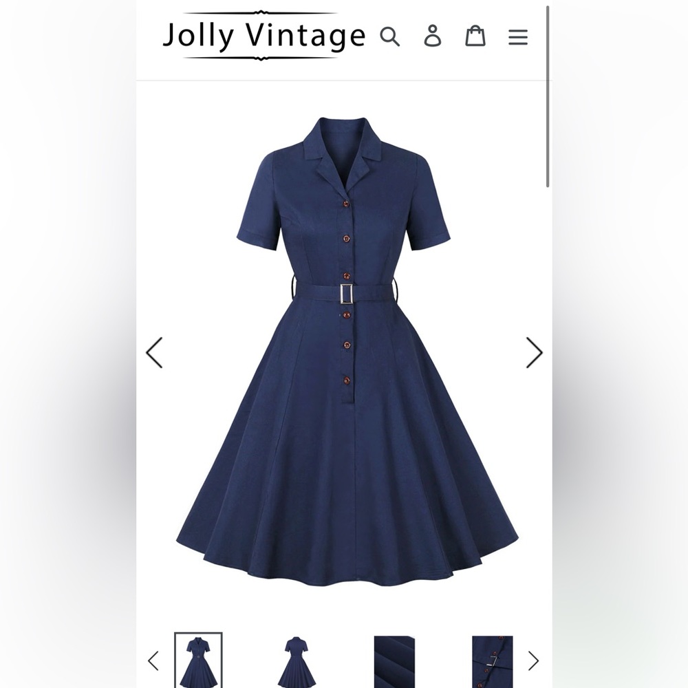 Jolly Vintage 1950s Swing Dress